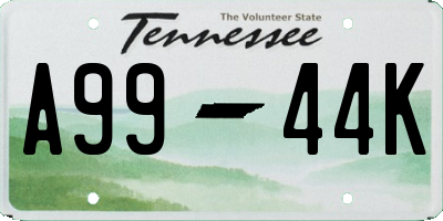 TN license plate A9944K