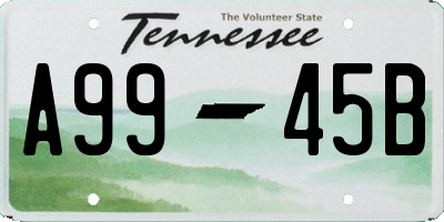 TN license plate A9945B