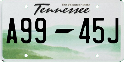 TN license plate A9945J