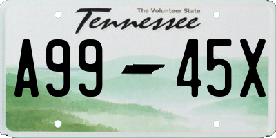 TN license plate A9945X