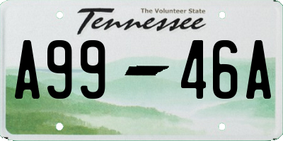 TN license plate A9946A