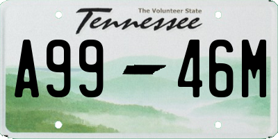 TN license plate A9946M
