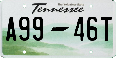 TN license plate A9946T