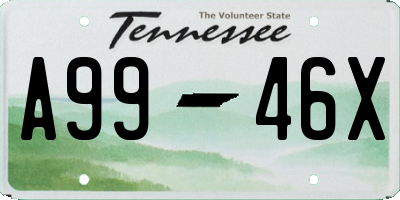 TN license plate A9946X