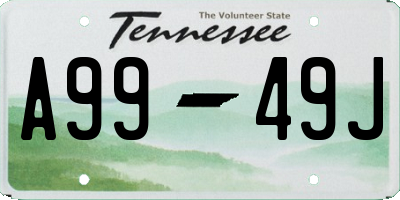 TN license plate A9949J