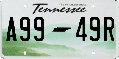 TN license plate A9949R