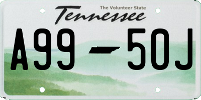 TN license plate A9950J