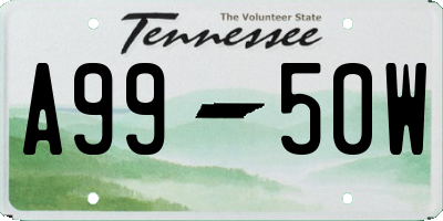 TN license plate A9950W
