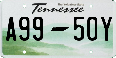 TN license plate A9950Y