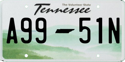 TN license plate A9951N