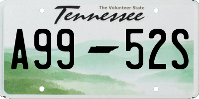 TN license plate A9952S