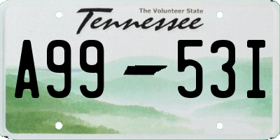 TN license plate A9953I