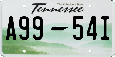 TN license plate A9954I