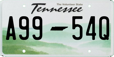 TN license plate A9954Q