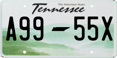 TN license plate A9955X