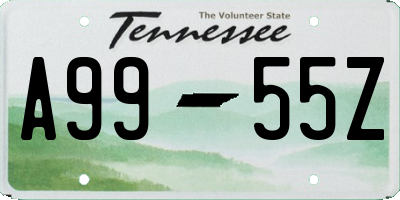 TN license plate A9955Z