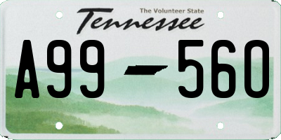 TN license plate A9956O