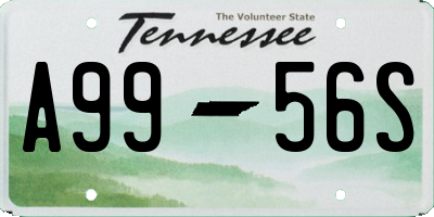 TN license plate A9956S