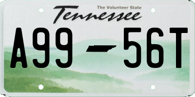 TN license plate A9956T