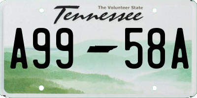 TN license plate A9958A