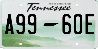TN license plate A9960E
