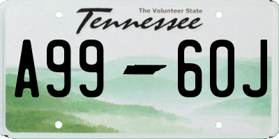 TN license plate A9960J