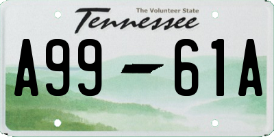 TN license plate A9961A