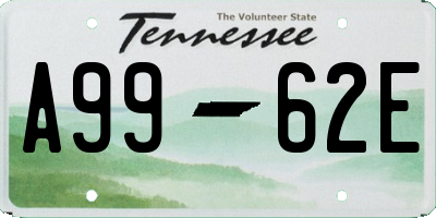 TN license plate A9962E
