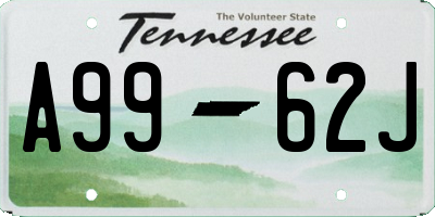 TN license plate A9962J
