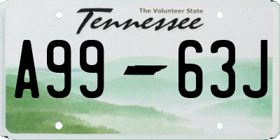 TN license plate A9963J