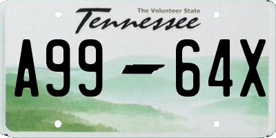 TN license plate A9964X