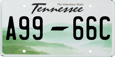 TN license plate A9966C