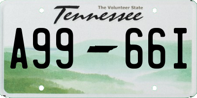 TN license plate A9966I