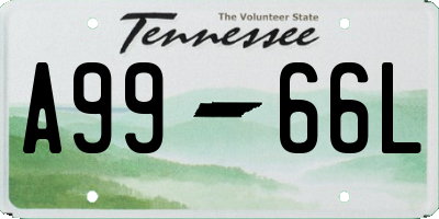 TN license plate A9966L