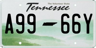 TN license plate A9966Y