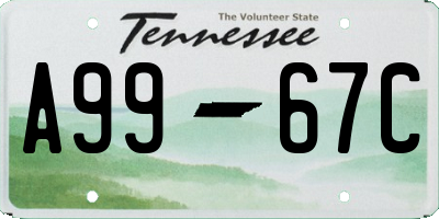 TN license plate A9967C