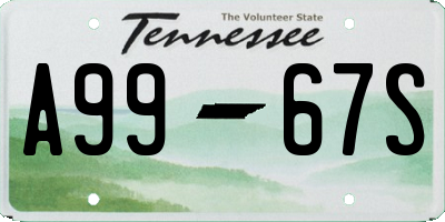 TN license plate A9967S