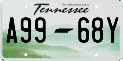 TN license plate A9968Y