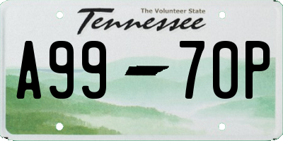 TN license plate A9970P