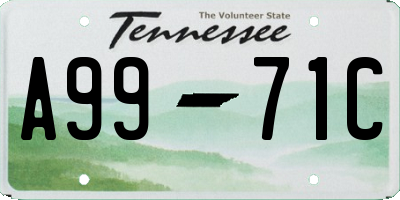 TN license plate A9971C