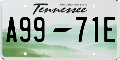 TN license plate A9971E