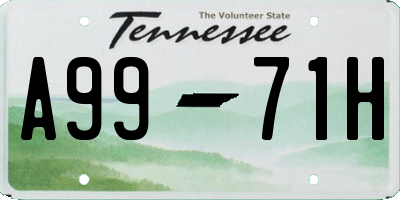 TN license plate A9971H