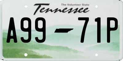 TN license plate A9971P