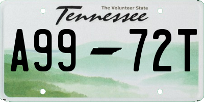 TN license plate A9972T