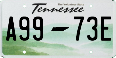 TN license plate A9973E