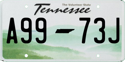TN license plate A9973J