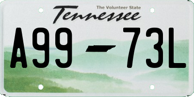 TN license plate A9973L