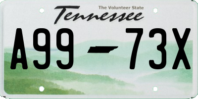 TN license plate A9973X
