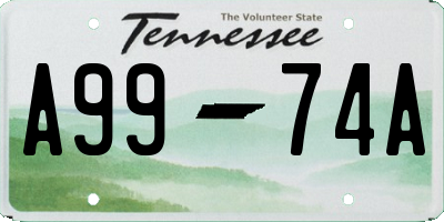 TN license plate A9974A