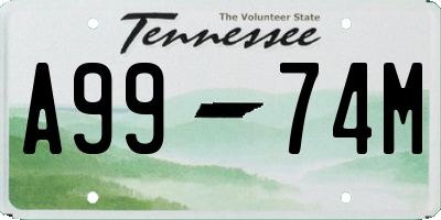 TN license plate A9974M